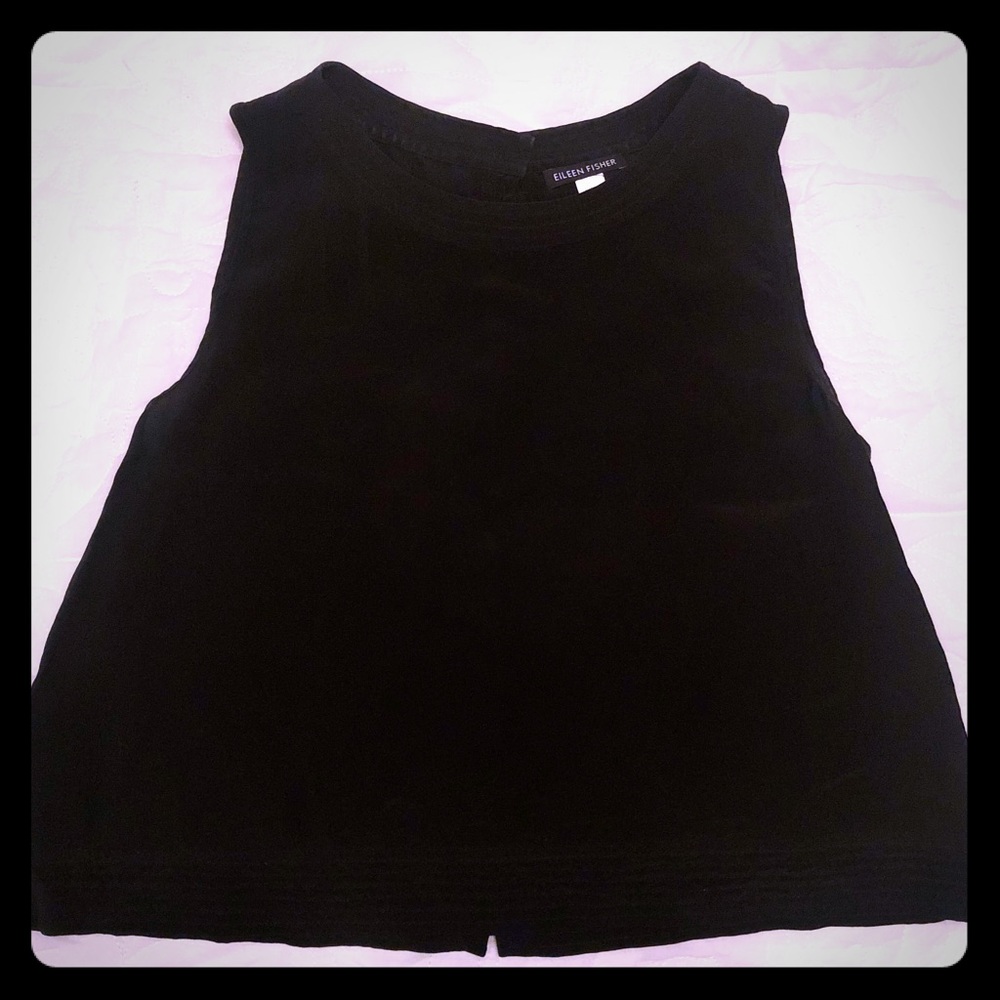 Eileen Fisher 100% Silk Black Top